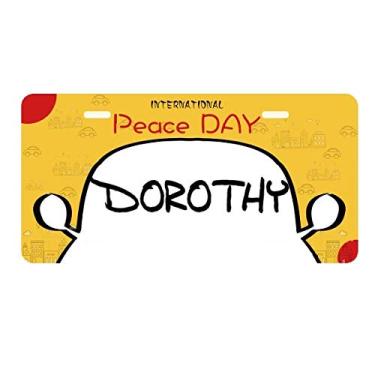 Imagem de DIYthinker Placa de licença Dorothy com caligrafia especial para decoração de carro, dia da paz