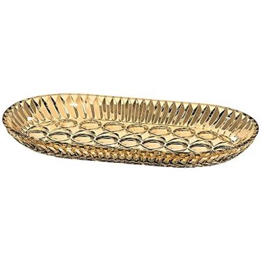 Imagem de Travessa oval Angelica em vidro L22,8xP12,6xA2,3cm cor ambar