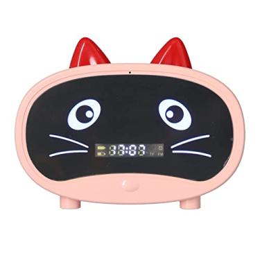 Imagem de Alto-falante portátil, design de orelha de gato fofo multifuncional, conjunto inteligente, despertador duplo, subwoofer de 360 ° para quarto e escritório ()