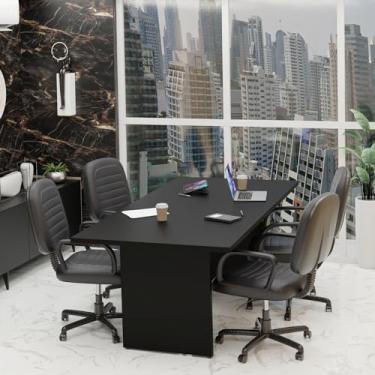 Imagem de Mesa De Reunião Para Escritório 2mx1m Tampo 40mm (Preto)