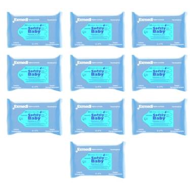 Imagem de Lenço Umedecido Baby Softly - Pacote com 60 Unidades Cada - Suave, Hipoaergênico e Ideal para Cuidados com a Pele Sensível (10 Pacotes)