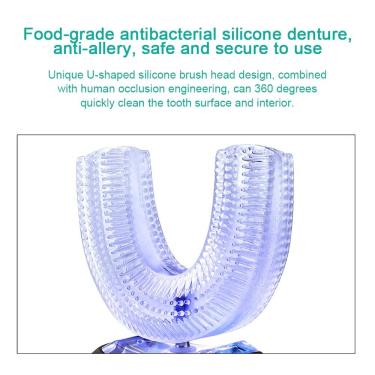Imagem de Escova de dentes automática elétrica Sonic Adultos Boca 360 Graus U Tipo abs 4 Modos Ultrassônicos Escova de dentes Elétricas Preguiçosas Escovas de dentes elétricas