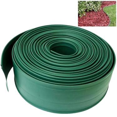 Imagem de Limitador de Grama Jardim Fechamento Portão Verde-escuro Simples 10cm X 50m