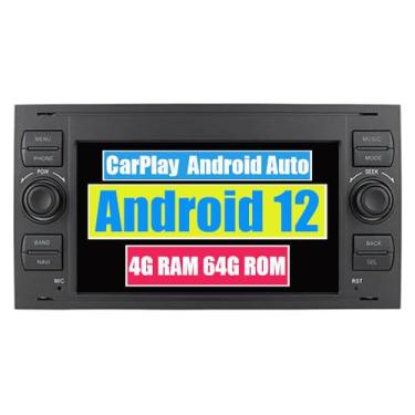 Imagem de RoverOne Automotivo Radio Estéreo para Ford Transit Galaxy Mondeo Fiesta Fusion Kuga C-MAX S-MAX Kuga Connect para Focus 2 com CarPlay Android Auto Navegação GPS Bluetooth Central Multimídia WiFi