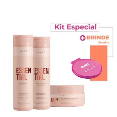 Imagem de Kit Braé Essential Shampoo Condicionador Máscara E Espelho Colab (4 Pr