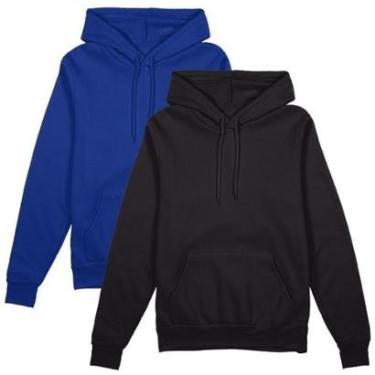 Imagem de Kit 2 Moletons Canguru Life- Azul Royal+Preto-Unissex