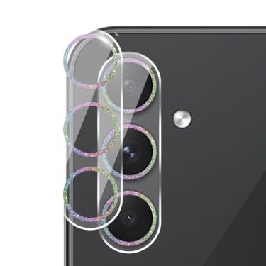 Imagem de MONASAY Pacote com 2 protetores de lente de câmera compatíveis com Samsung Galaxy S24 de 6,2 polegadas [anti-arranhões] [cobertura total] Anel de alumínio embutido de vidro temperado 9H, capa para