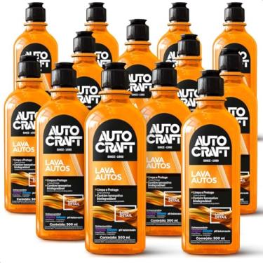 Imagem de KIT 12 Lava Autos Shampoo Autocraft Limpa E Protege Carros E Motos Pro auto 500Ml