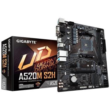 Imagem de Placa Mãe Gigabyte A520M S2H AM4 AMD A520 mATX DDR4