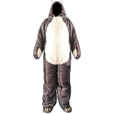 Imagem de Sacos de dormir vestíveis de inverno para adultos com pernas de braço em formato de alienígena Macacões de corpo inteiro Saco de dormir com forro grosso Bolsa confortável para viagens Acampa