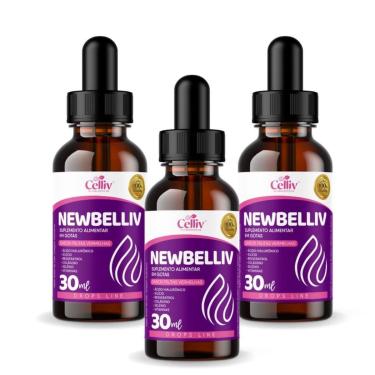 Imagem de Kit 3 - Newbelliv (Ácido Hialurônico, Silício, Resveratrol, Colágeno e Selênio) 30ml Celliv-Unissex