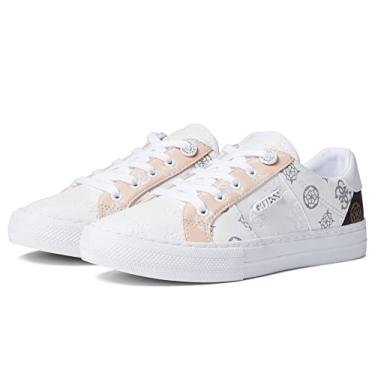 Imagem de GUESS Tênis feminino Loven, Branco/Rosa 680, 36