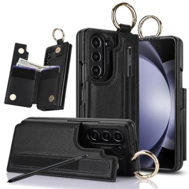 Imagem de Asuwish Capa de telefone para Samsung Galaxy Z Fold 6 5G 2024 capa carteira com slot S Pen SPen suporte para cartão de crédito suporte fino robusto bolsa móvel anel acessórios para celular ZFold6 Z6 G