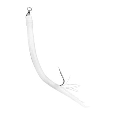 Imagem de menolana Gancho de pesca macio isca de pesca 16cm forte realista corrico isca iscas para baixo bagre tipo de peixe engrenagem de pesca, branco