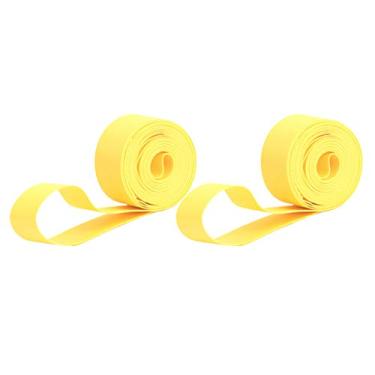 Imagem de Prettyia 2 peças/conjunto de cinto à prova de perfuração com forro de pneu de bicicleta de montanha antiperfuração – adequado para bicicleta de estrada 700c 66 cm 70 cm 29 polegadas MTB – amarelo, 29 polegadas x 20 mm