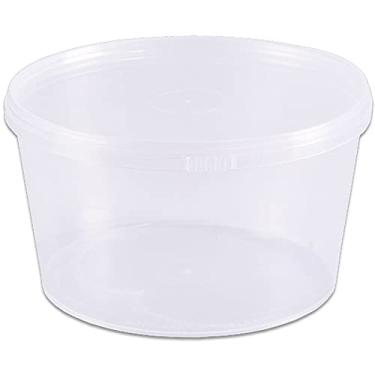 Imagem de Pote Descartável, Prafesta, 1000 ml, Redondo, Tampa Com Lacre, Pacote com 10