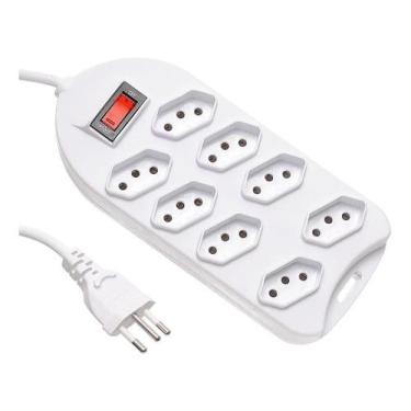 Imagem de Extensão Elétrica Filtro De Linha Fusível Réguas 8 Tomadas - D TOYS