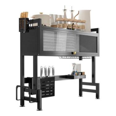 Imagem de Organizador Escorredor Decoteam 2 Prateleiras Porta Acrílica 65x28x80