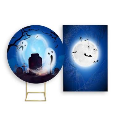 Imagem de Painel De Festa Redondo 1,50x1,50 + Painel Vertical 1,50x2,20 - Hallow