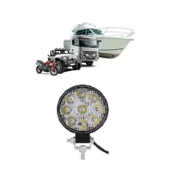 Imagem de Farol Milha Redondo 9 Leds 27W 12v/24v Colheitadeira Agrícola Caminhão