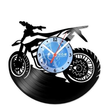 Imagem de Relógio De Parede Disco Vinil Motos - Trilha - VMO-004 - Modernarte