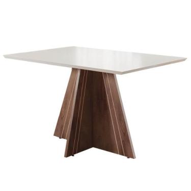 Imagem de Mesa de Jantar Retangular 4 Lugares MDF Verniz Vitreo Alto Brilho 80x9