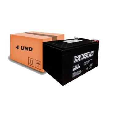 Imagem de Kit 4 Und Bateria Selada 12v 12ah - Csp Power