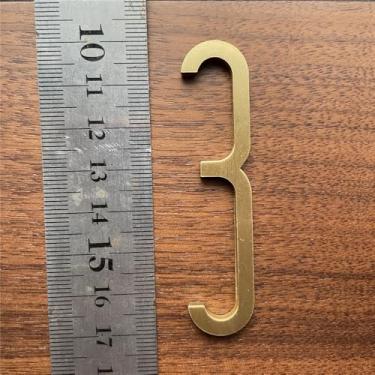 Imagem de Letras inglesas autoadesivas de latão sólido de 7 cm para decoração de parede, números de casas de metal, números de caixa de correio, placas de endereço, números, ferragens (número 3)