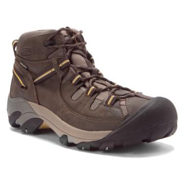 Imagem de KEEN Targhee 2 Bota feminina impermeável para caminhada de altura média, Preto oliva/amarelo, 45
