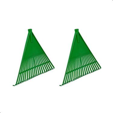 Imagem de Kit 2 Vassouras Rastelo de Plástico Jardim Grama Sem Cabo - CromoShop