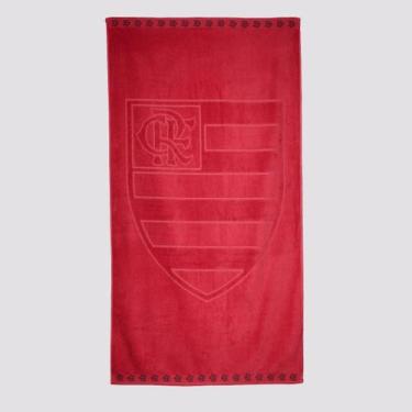 Imagem de Toalha De Banho Bouton Flamengo Jacquard Vermelha e Preta, Único