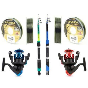 Imagem de Conjunto De Pesca 2 Varas Telescópicas + 2 Molinetes e Linhas (Ref. 17