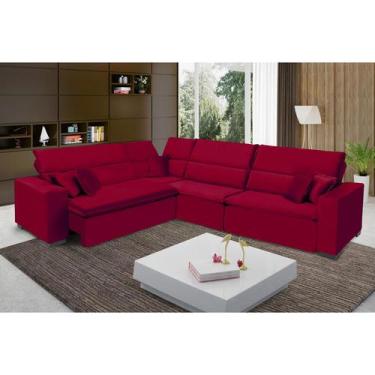 Imagem de Sofá Milão 2.50x3.75m de Canto, Retrátil e Reclinável - Vinho - Sofist