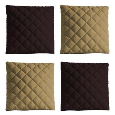 Imagem de Kit 4 Capas De Almofadas Lisas Mateladas 45x45 com ziper - Lucélia bor