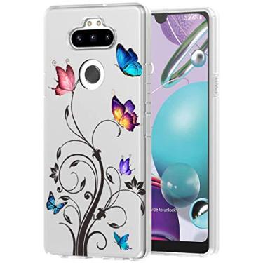 Imagem de Yodueiv Capa para LG Aristo 5 Plus/para LG K31/para LG Risio 4/para LG Phoenix 5/para LG Fortune 3 Capa para meninas e mulheres, capa protetora transparente de TPU macio transparente à prova de choque