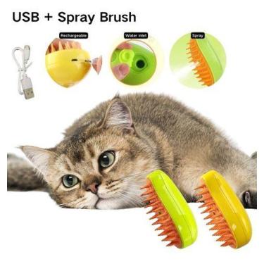 Imagem de Escova A Vapor Gato Vaporizada Cães Gatos Inteligente Pelos - oem