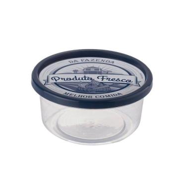 Imagem de Porta Mantimentos Pote Plastico Tampa Azul Marinho 1,4L - PLASUTIL