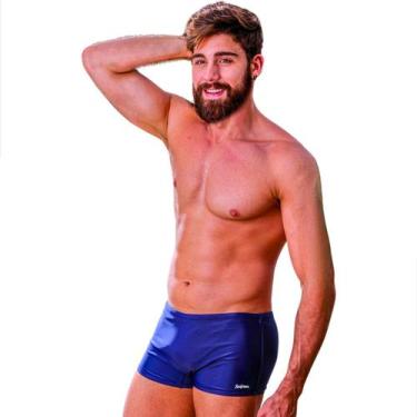 Imagem de Sunga Boxer Adulto Masculina Preta Tecido Liso Tradicional Forrada Zer