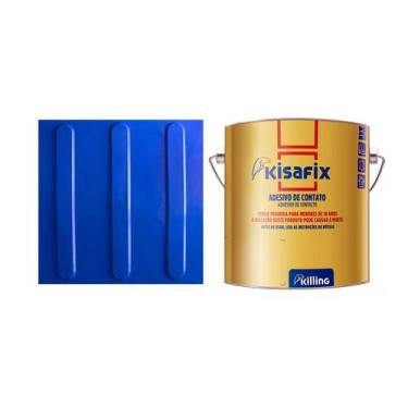 Imagem de Piso tátil direcional 25x25cm pvc kit 20pçs + 2 cola 750g - LAGGE ACES