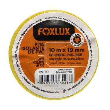 Imagem de Fita Isolante Colorida Foxlux Pvc Antichama 19mm X 10 Metros, Amarelo