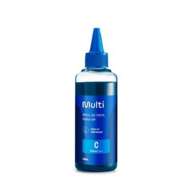 Imagem de Refil De Tinta Para Impressoras Hp 100ml Cor Ciano Multilaser - RF002 RF002