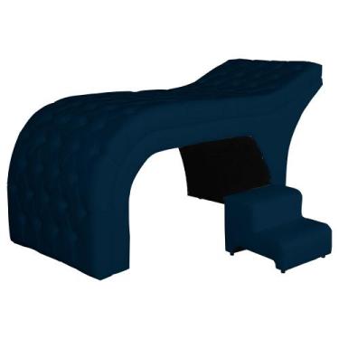 Imagem de Maca Estofada Estética Capitonê 80 cm material sintético Marinho - FM 