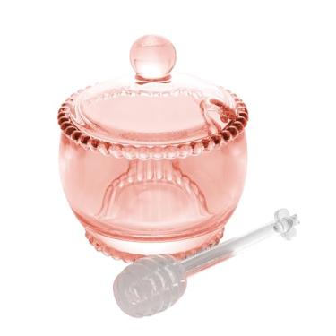 Imagem de WOLFF - Meleira de Cristal com Colher Rosa 10cm x 8cm x 7cm - Linha Pearl