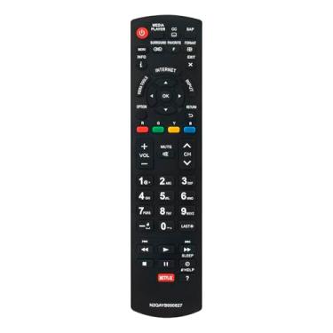 Imagem de Controle remoto de substituição N2QAYB000827 compatível com Panasonic Plasma TV TC-65PS64 TC-P42S60 TC-50PS64 TC-P50S60 TC-P55S60 TC-P60S60 TC-P65S60 TC-55LE54 TC50PSPS64 TC66 5PS64 TCP42S60 TCP50S60