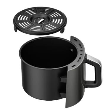 Imagem de Cesta de reposição para fritadeira Air Fryer e bandeja para Ninja AF161, acessórios de fritadeira a ar para Ninja AF150 e AF161, cesta antiaderente para fritadeira a ar com tampa para Ninja AF150 e