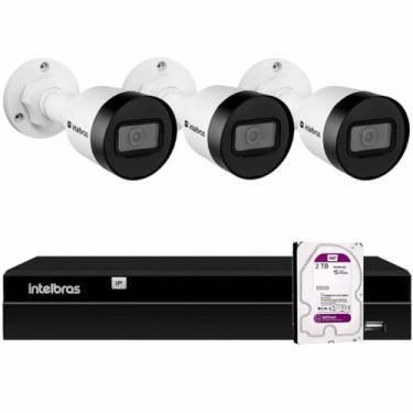 Imagem de Kit 3 Câmeras de Segurança Bullet Intelbras Full HD 1080p VIP 1230 B G4 + Gravador Digital de Vídeo NVR NVD 1404-4 Canais (2TB)