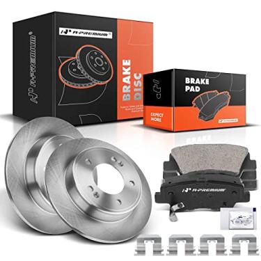 Imagem de A-Premium Rotores de Freio A Disco Sólido Traseiro de 10,31"(261,9 Mm) + Kit de Pastilhas de Cerâmica Compatível com Modelos Hyundai e Kia Selecionados - Elantra, Elantra Coupe/Gt, para Veloster, Fort