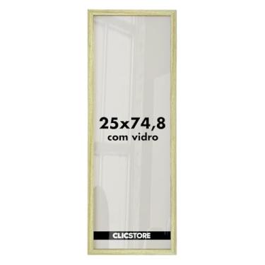 Imagem de Moldura Quadro 25x74 cm P/Quebra Cabeça Grow Puzzle 500 peças Game Office Decoração Parede Sala Escritório com Vidro (Carvalho)