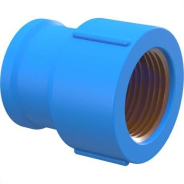 Imagem de Luva Azul Tigre Liso Rosca 25Mm X 3/4'' - Kit C/30, Azul