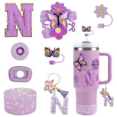 Imagem de Conjunto de acessórios de copo de 15 peças para copo Stanley Cup 850 g 1,134 g copo com alça, incluindo capa de canudo de silicone e bota, tampa à prova de derramamento, pingentes Stanley, pingente de